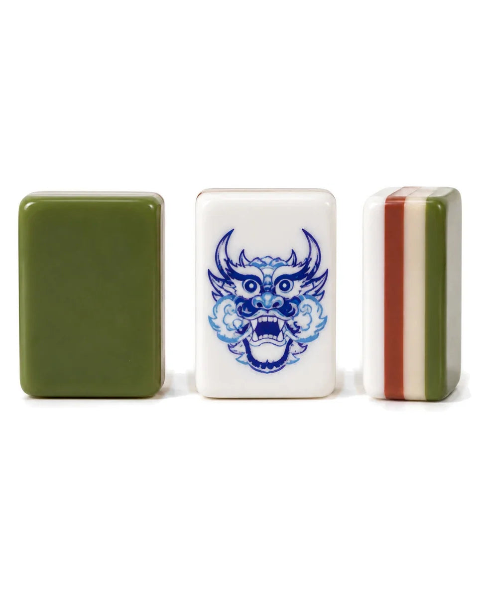 Olive & Porcelain Mahjong Set