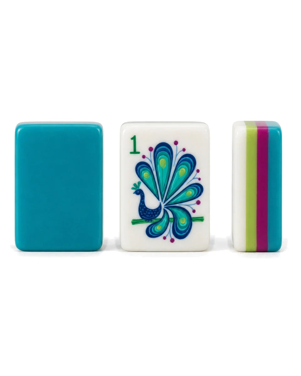 Peacock Teal Mahjong Set
