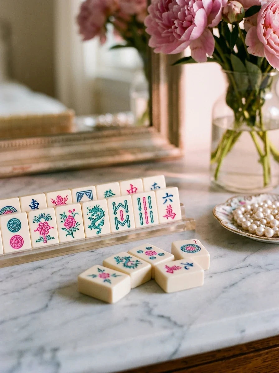 Fuchsia Ivory Mahjong Set – photo 2