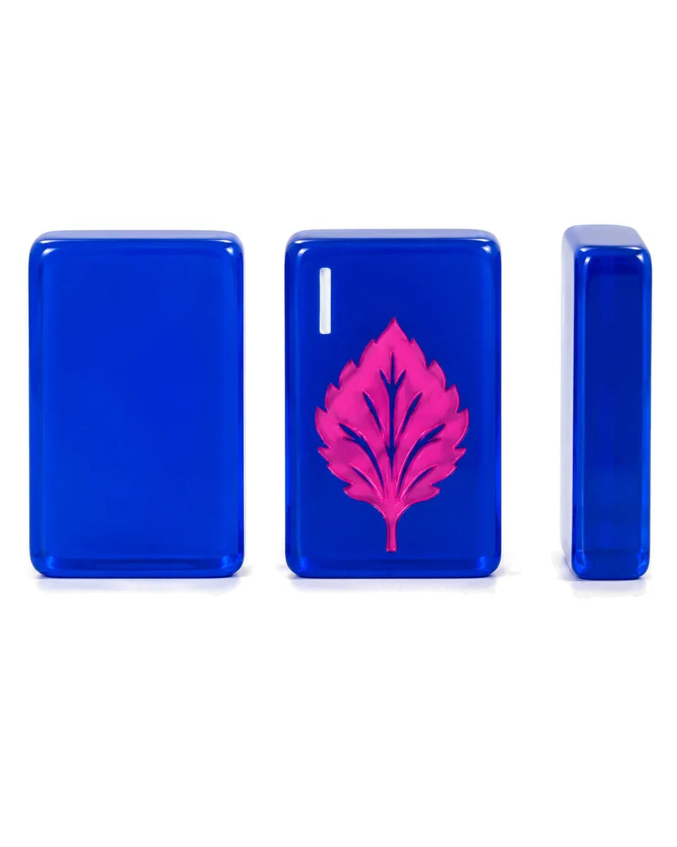 Cobalt Leaf Mahjong Set