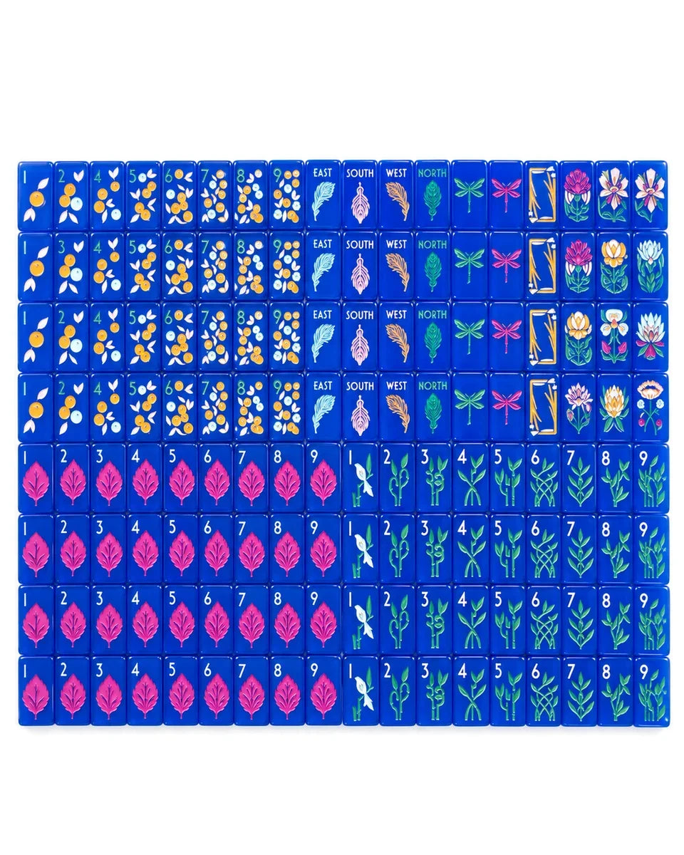 Cobalt Leaf Mahjong Set – photo 3