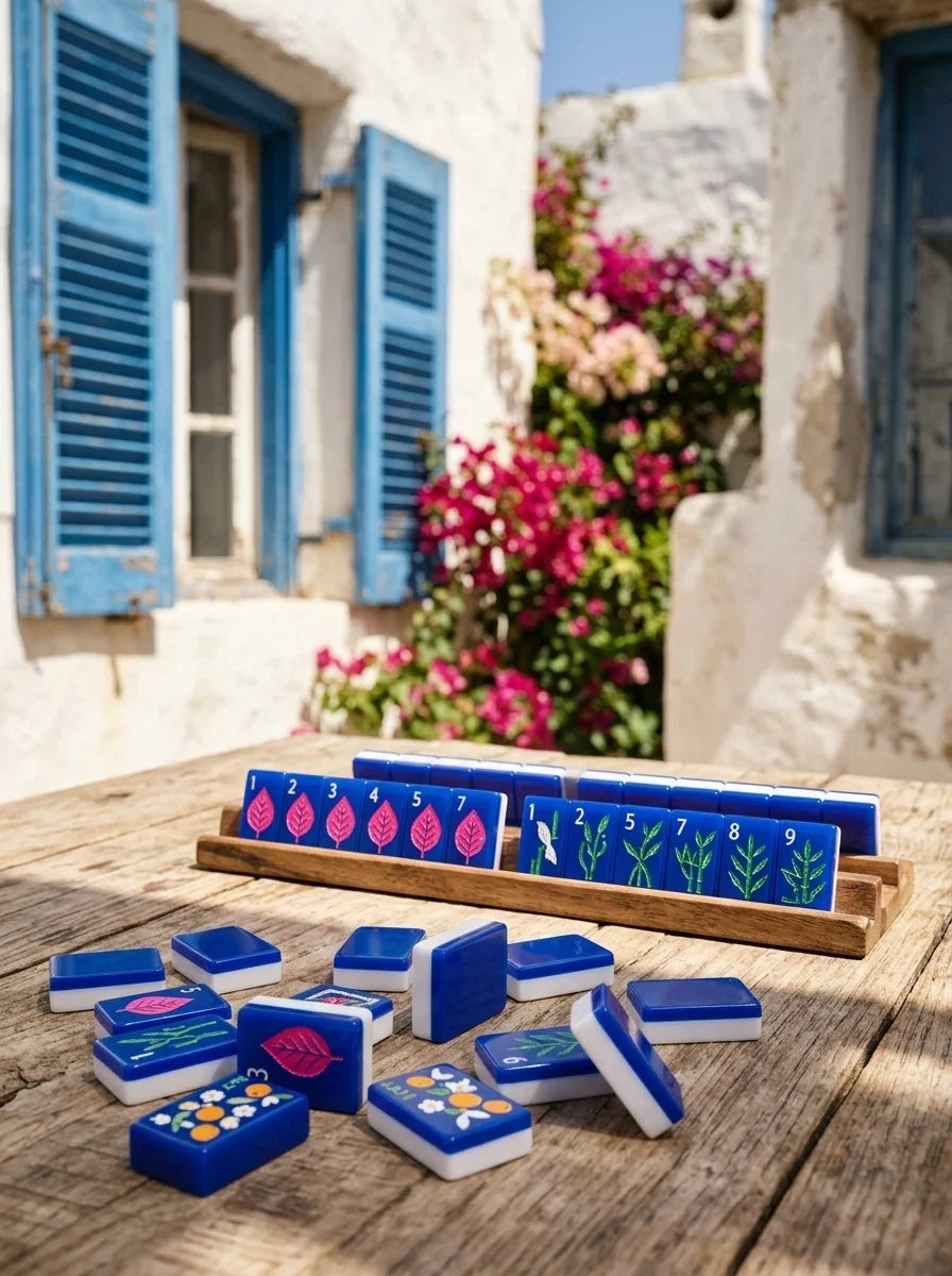 Cobalt Leaf Mahjong Set – photo 2